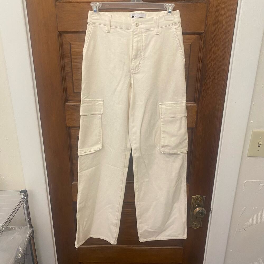 Aritzia TNA Highway Cargo Pant Women's size 00 Light Birch Off White NWT's $128